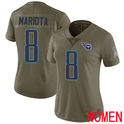 Tennessee Titans Limited Olive Women Marcus Mariota Jersey NFL Football #8 2017 Salute to Service